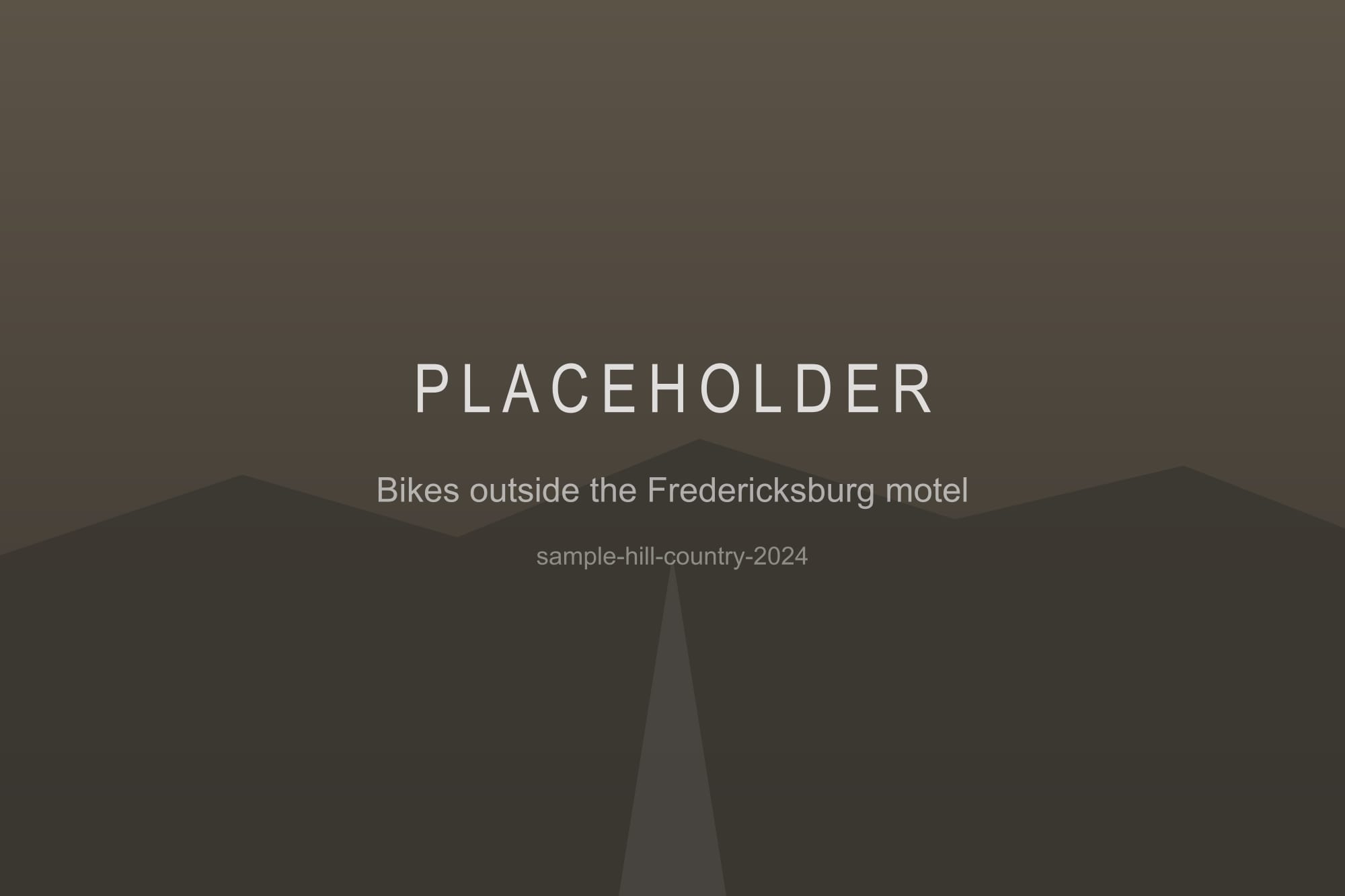 Placeholder image standing in for a photograph: bikes outside the fredericksburg motel